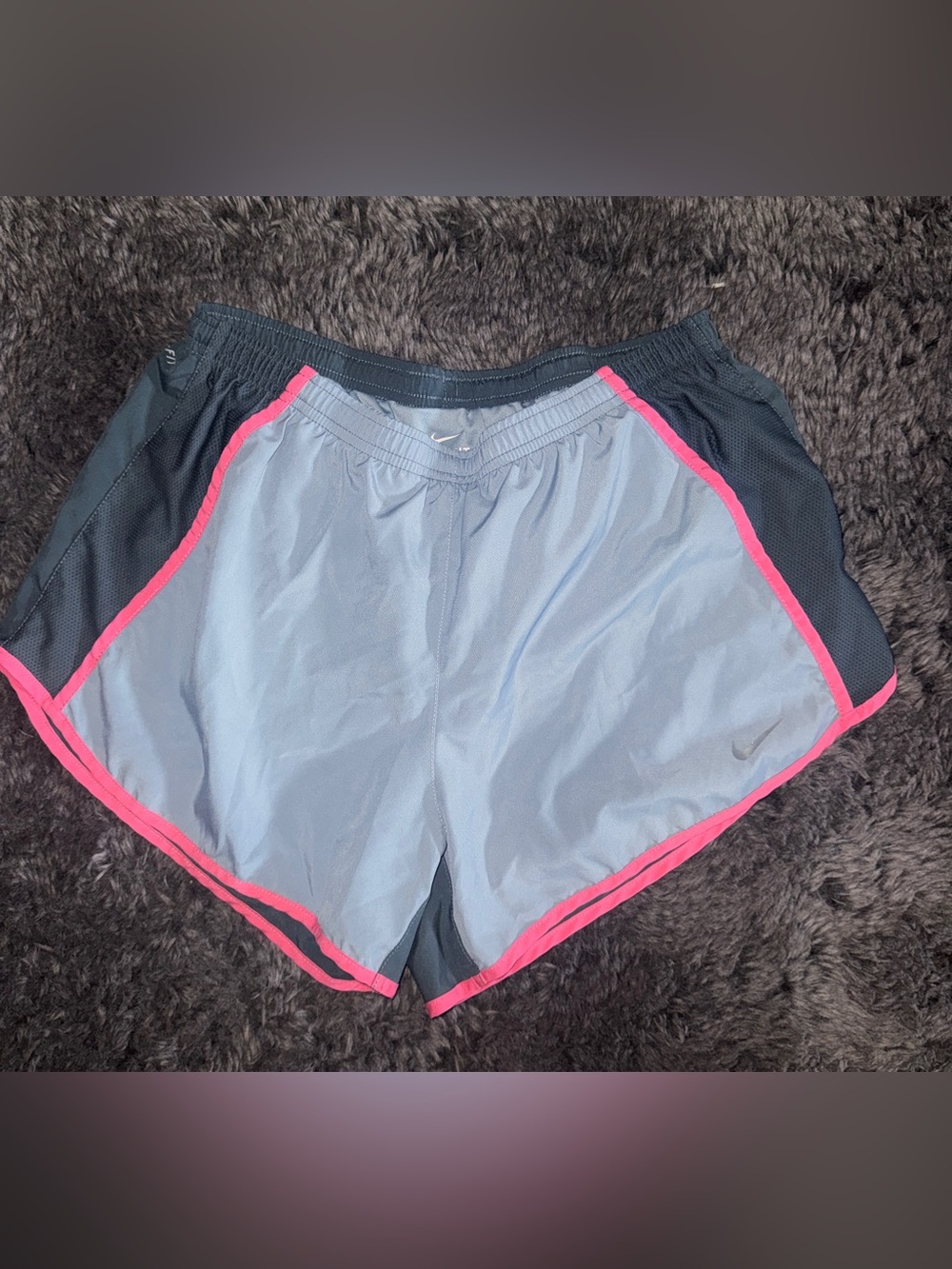 Nike Women’s Gray Athletic Shorts with Pink Trim